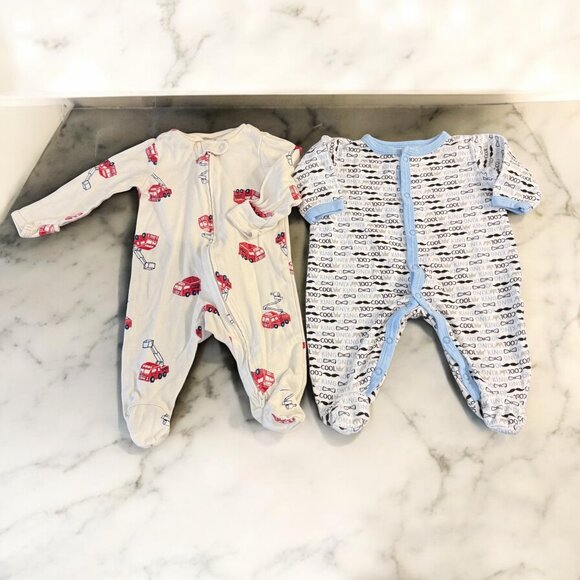 Baby Clothes Bundle Size 0-3 Months Footies Bodysuits Outfits Sets Tops Bottoms - Picture 2 of 16